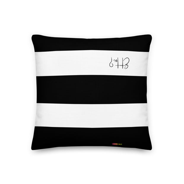 "Et Toi ?" Black & White Stripes French Design Pillow