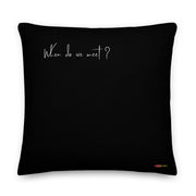 "When do we meet?" Black & White English Design Pillow