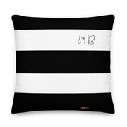 "Et Toi ?" Black & White Stripes French Design Pillow